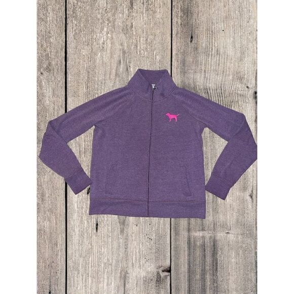 Victoria's Secret PINK Basic Jacket Women's Size Medium Purple Full Zip - Picture 2 of 6